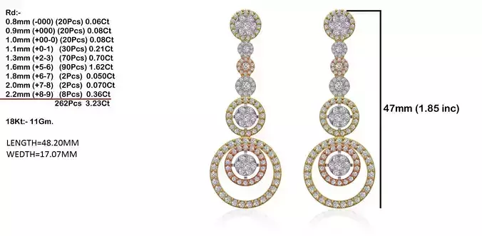 Round Shaped Drop Earrings With Diamonds 23