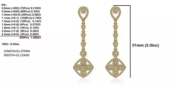 Square Shaped Drop Earrings With Diamonds 6