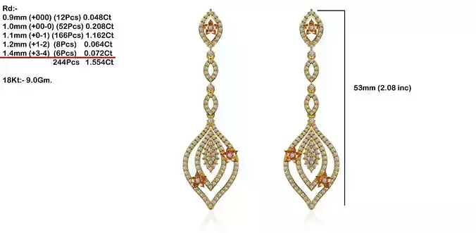 Marquise Shaped Drop Earrings With Diamonds 6