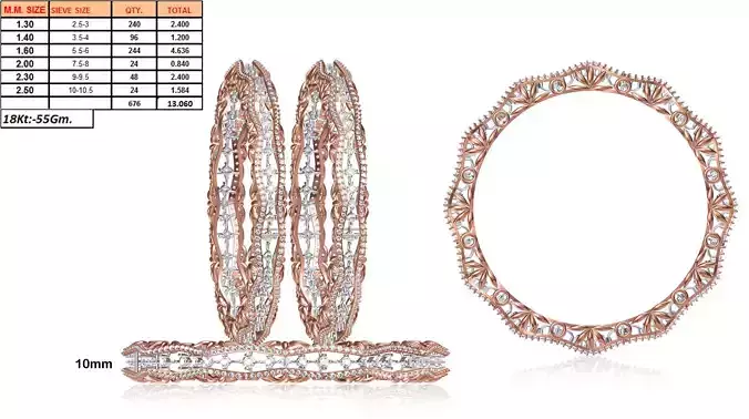 Luxurious Multi Metal Ring With Diamonds 1