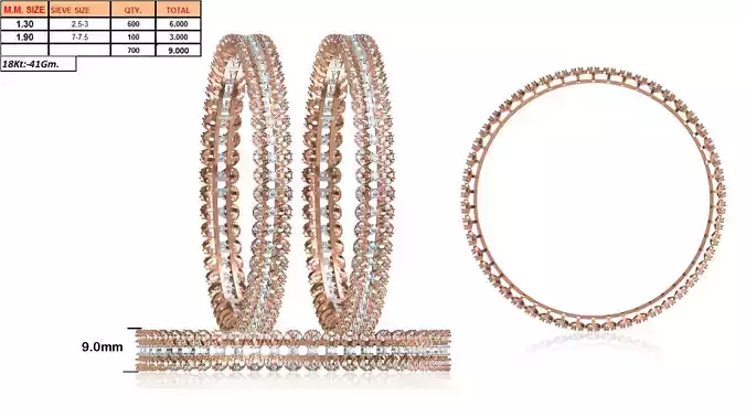 Multi Metal Ring With Diamonds 7