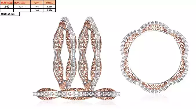 Luxurious Multi Metal Ring With Diamonds 2