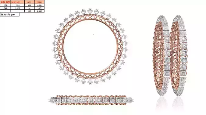 Luxurious Multi Metal Eternity Ring With Diamonds
