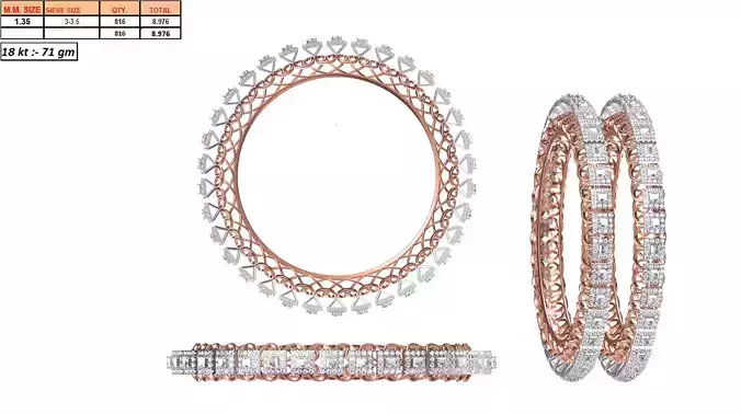 Luxurious Multi Metal Eternity Ring With Diamonds 1