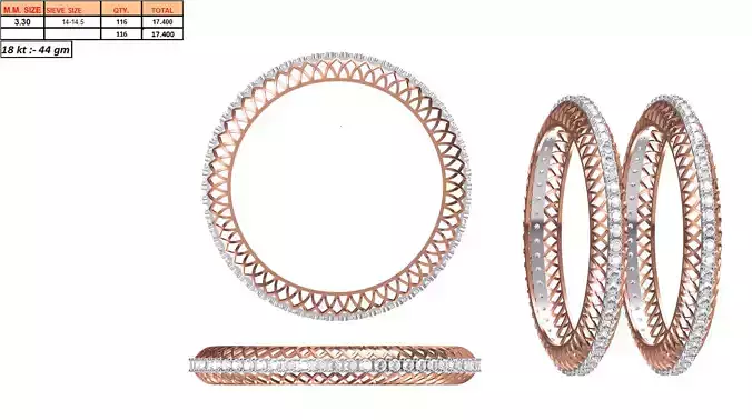 Multi Metal Eternity Ring With Diamonds 5