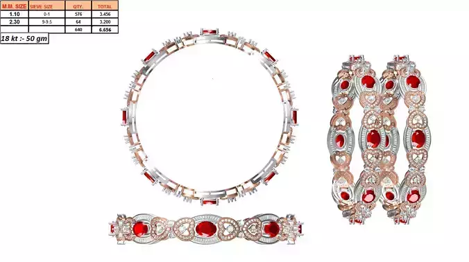 Multi Metal Heart Design Ring With Gemstones 1