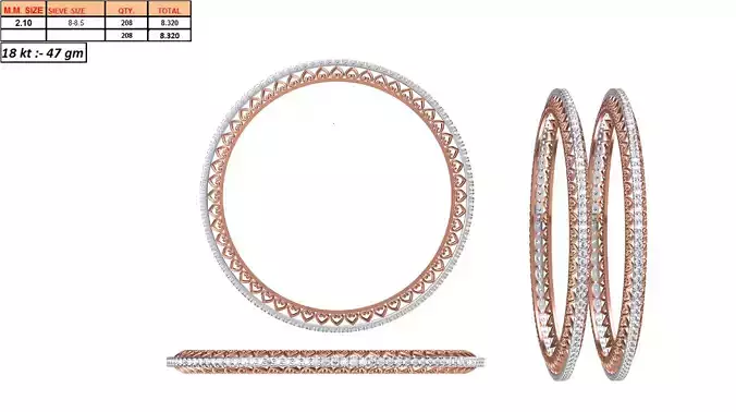 Multi Metal Eternity Ring With Diamonds 7