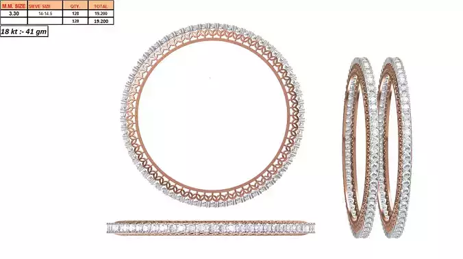 Multi Metal Eternity Ring With Diamonds 10