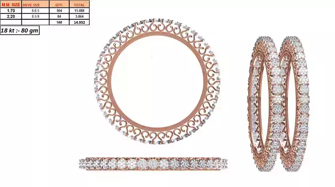 Luxurious Rose Gold Eternity Ring With Diamonds 1
