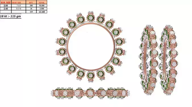 Rose Gold Eternity Ring With Diamonds And Emerald