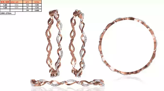 Rose Gold Twisted Eternity Ring With Diamonds