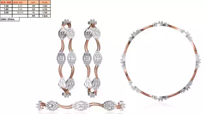 Multi Metal Eternity Ring With Diamonds 15