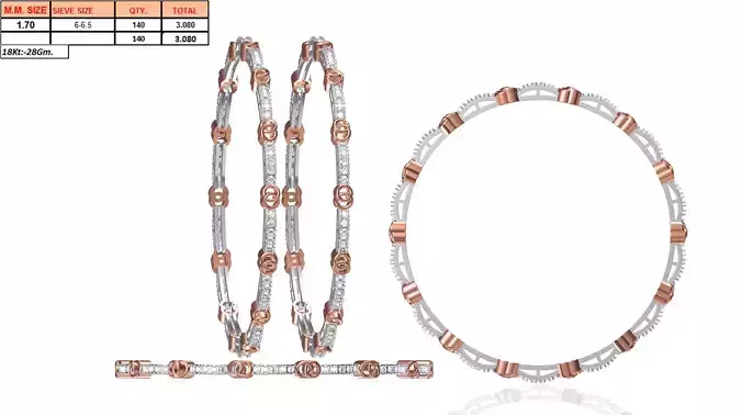 Multi Metal Thin Ring With Diamonds