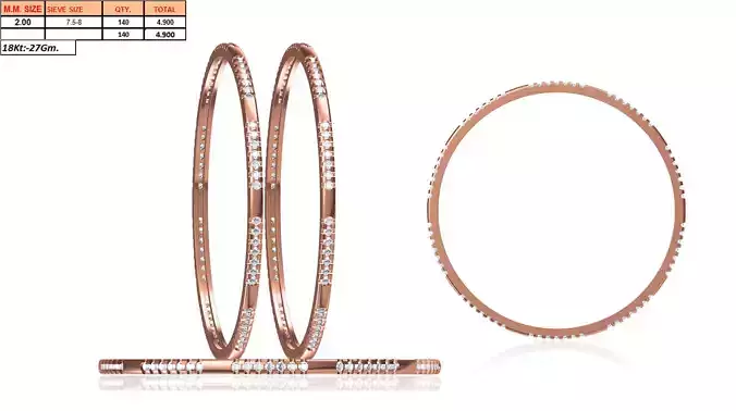 Rose Gold Thin Ring With Diamonds 1