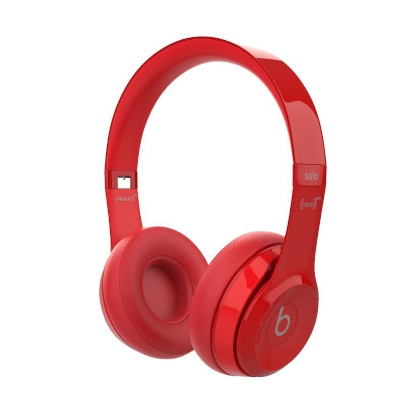 Beats Solo 2 Headphones Red 3D model_1