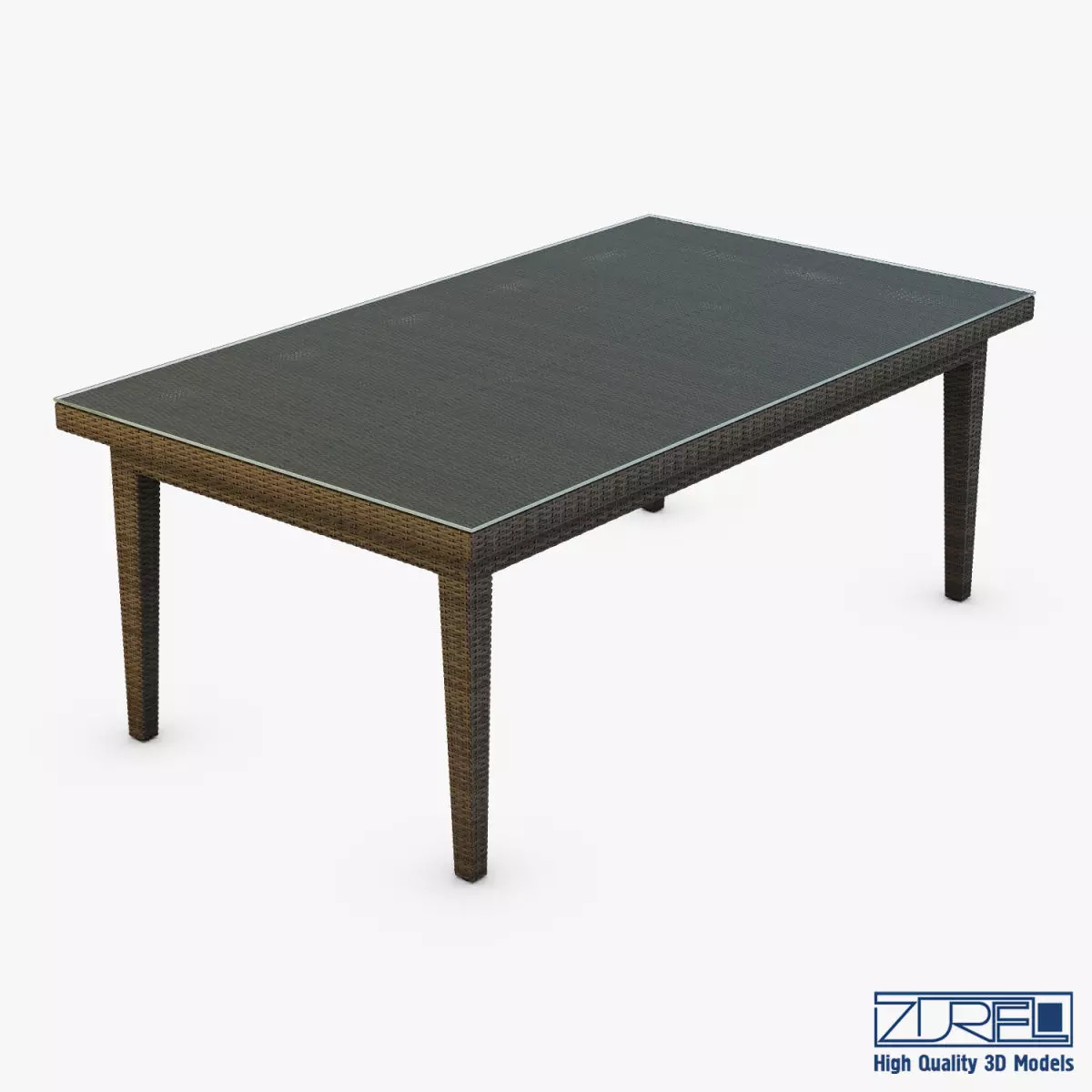 Rexus dining table brown 3D model