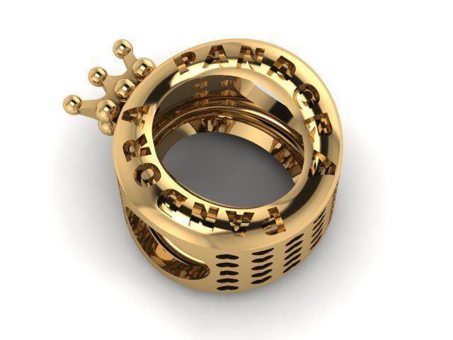 queen crown charm ball 3D print model