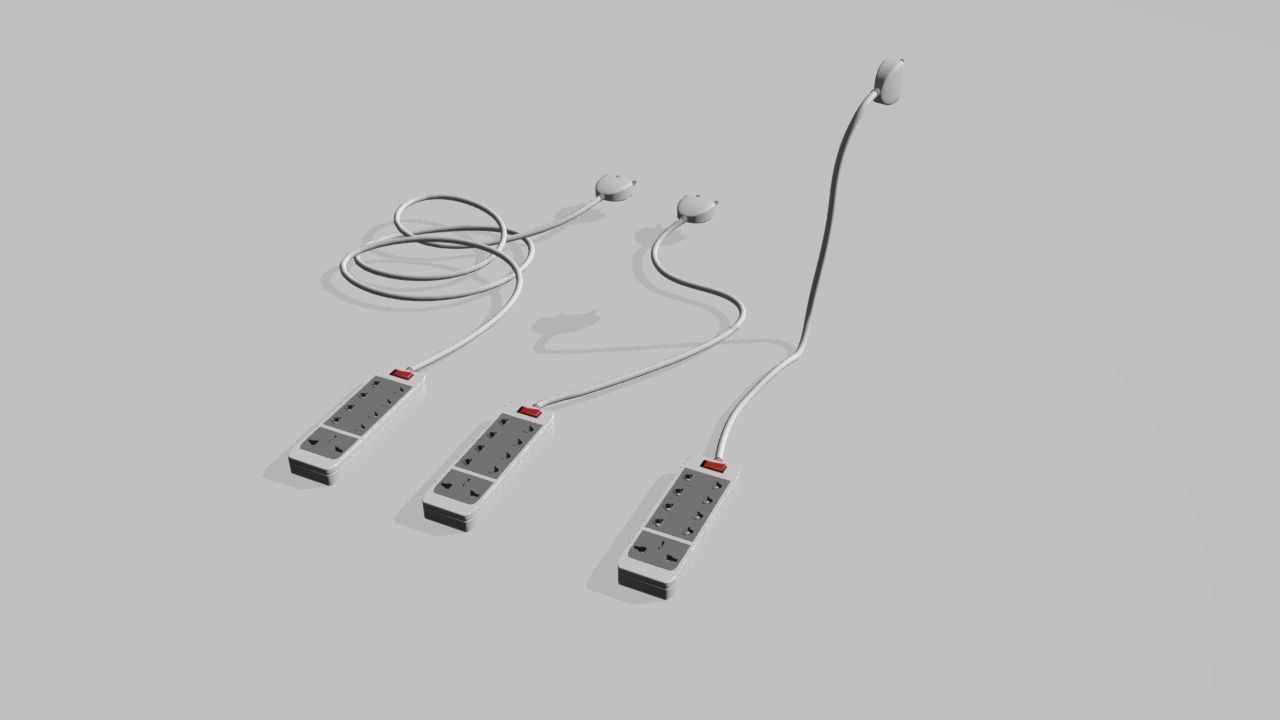power electrical strip connector 3D model_7