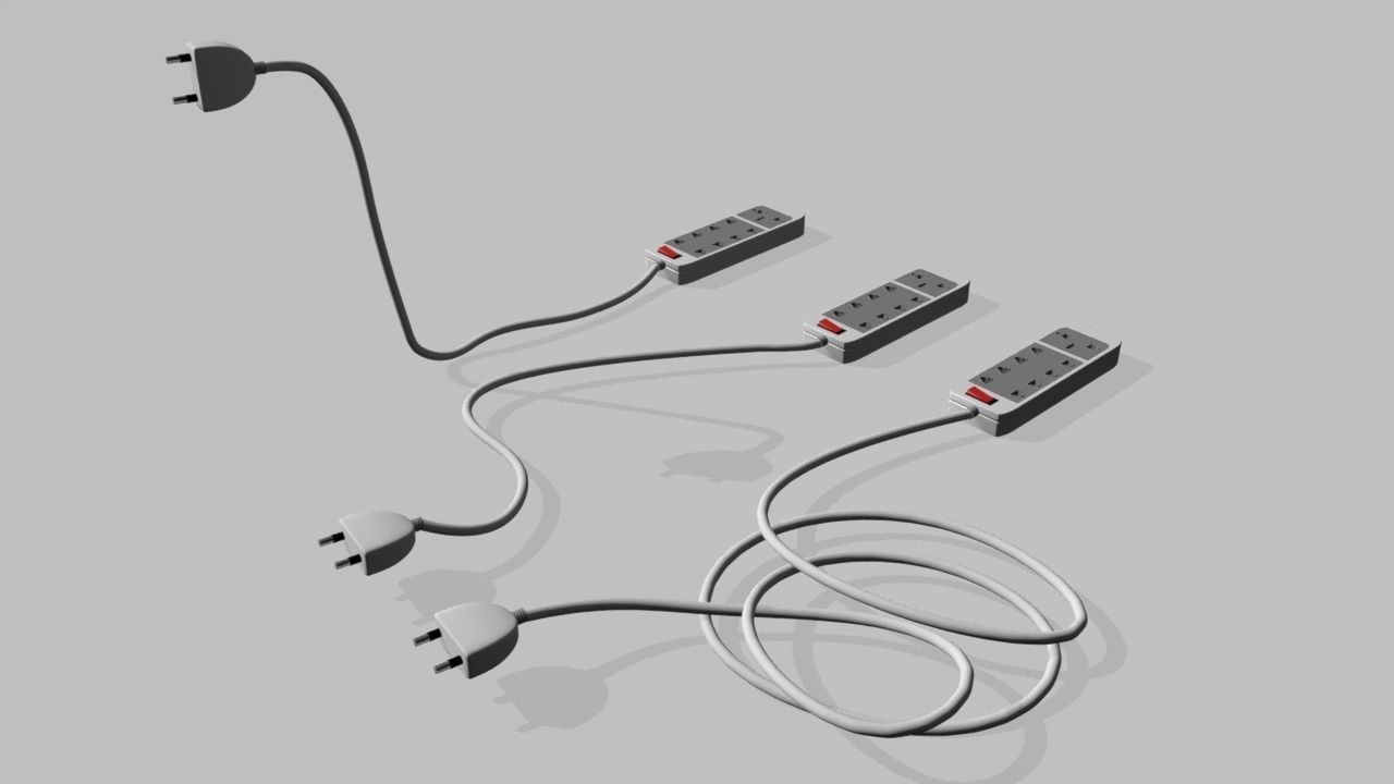 power electrical strip connector 3D model_5