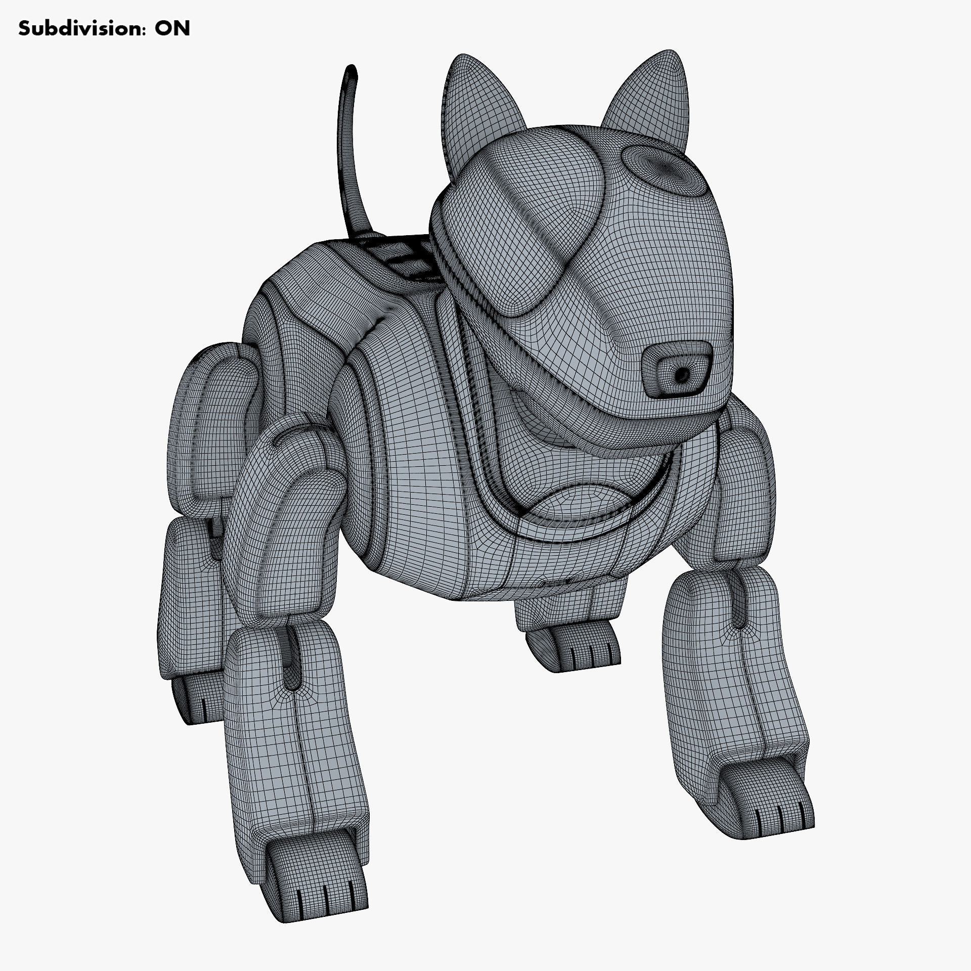 Genibo Robot Dog White 3D model_39