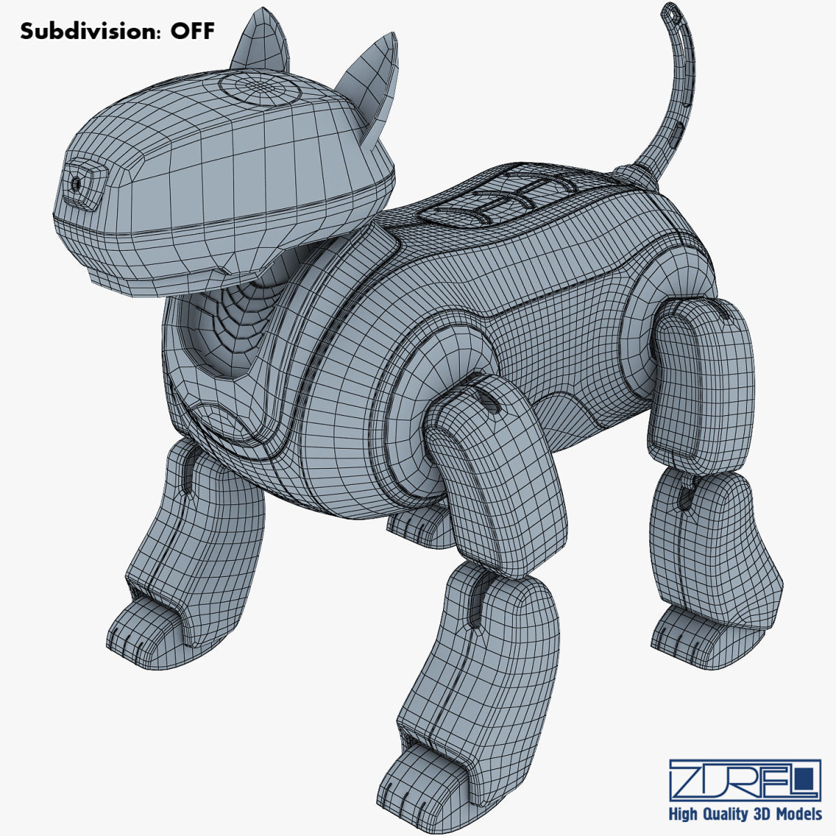 Genibo Robot Dog blue 3D model_23