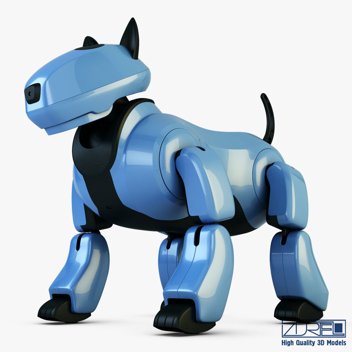 Genibo Robot Dog blue 3D model_2