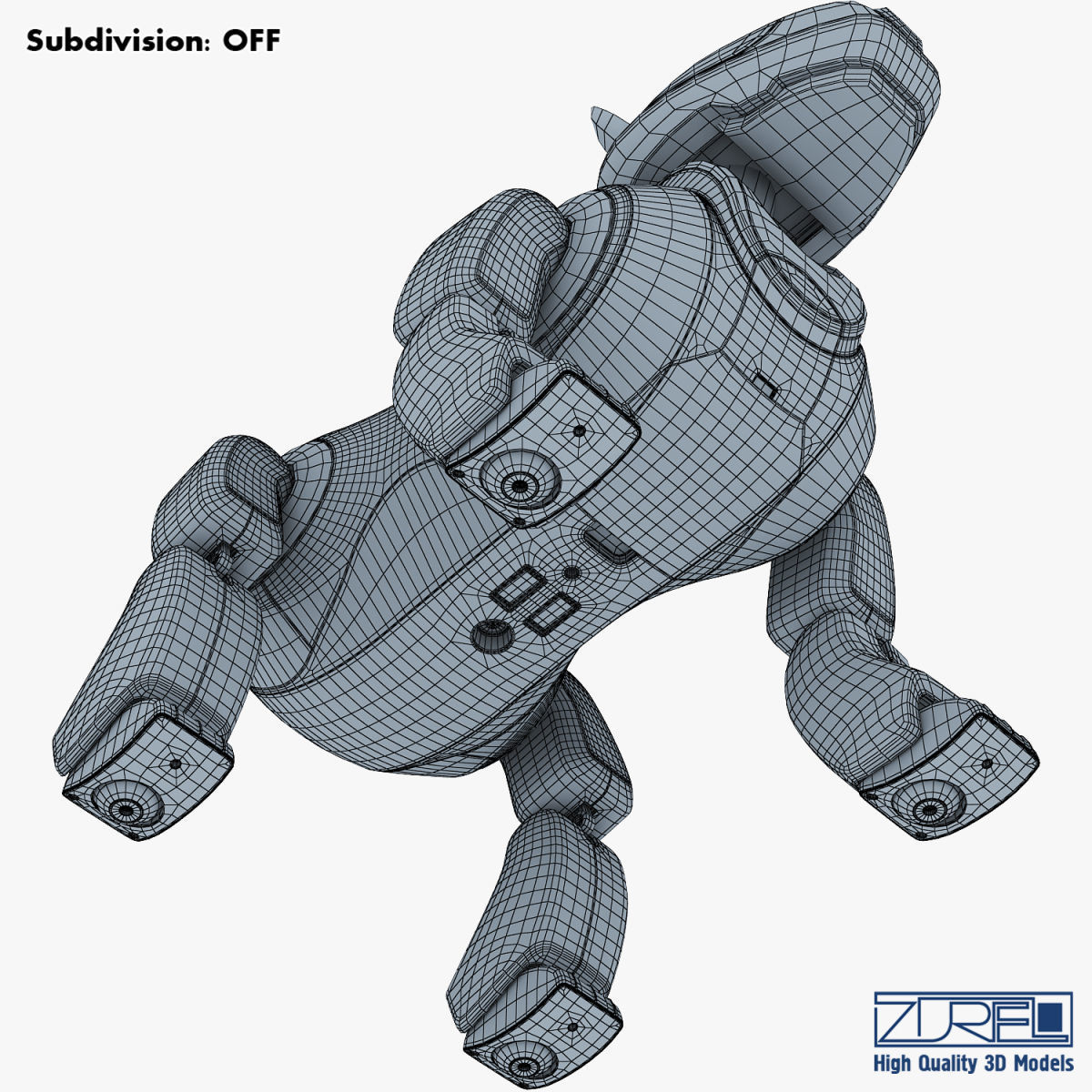 Genibo Robot Dog blue 3D model_29