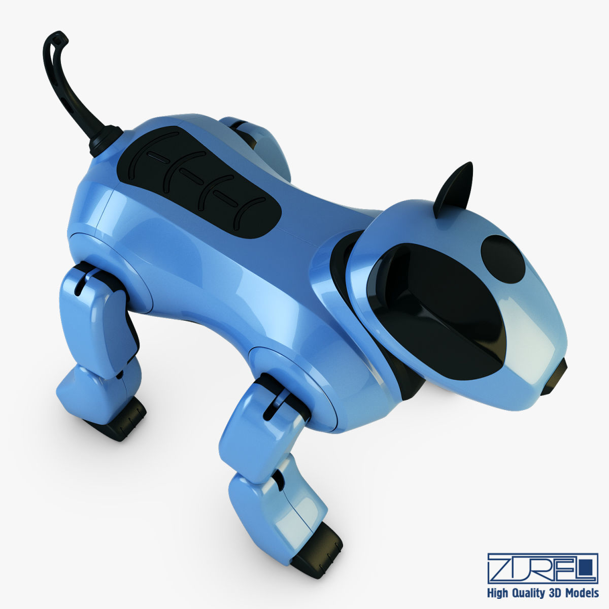 Genibo Robot Dog blue 3D model_4