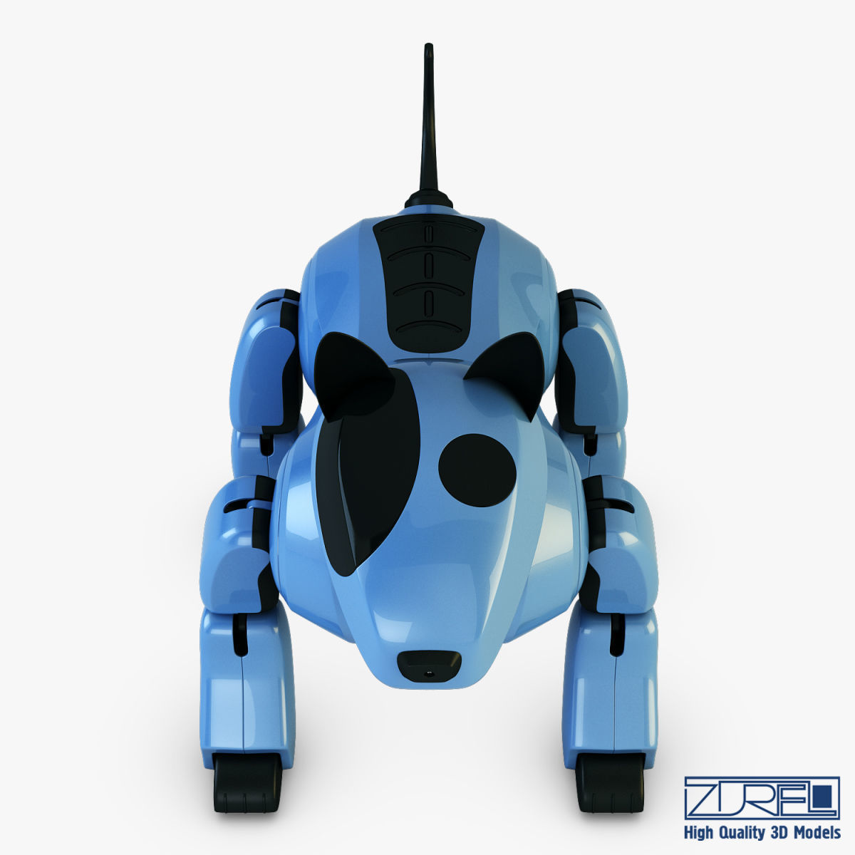 Genibo Robot Dog blue 3D model_9