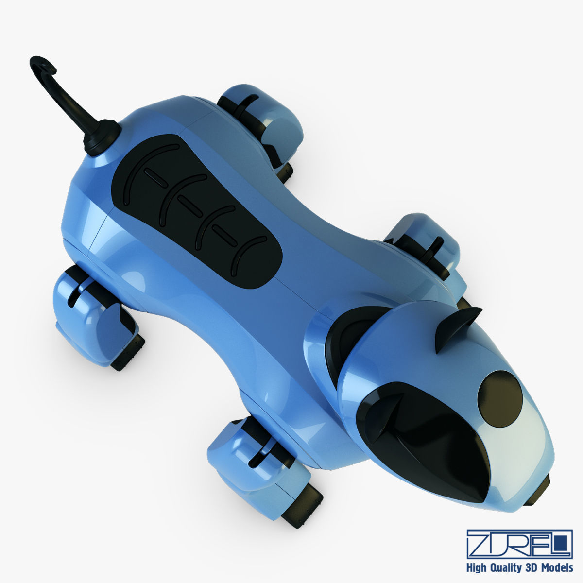 Genibo Robot Dog blue 3D model_7