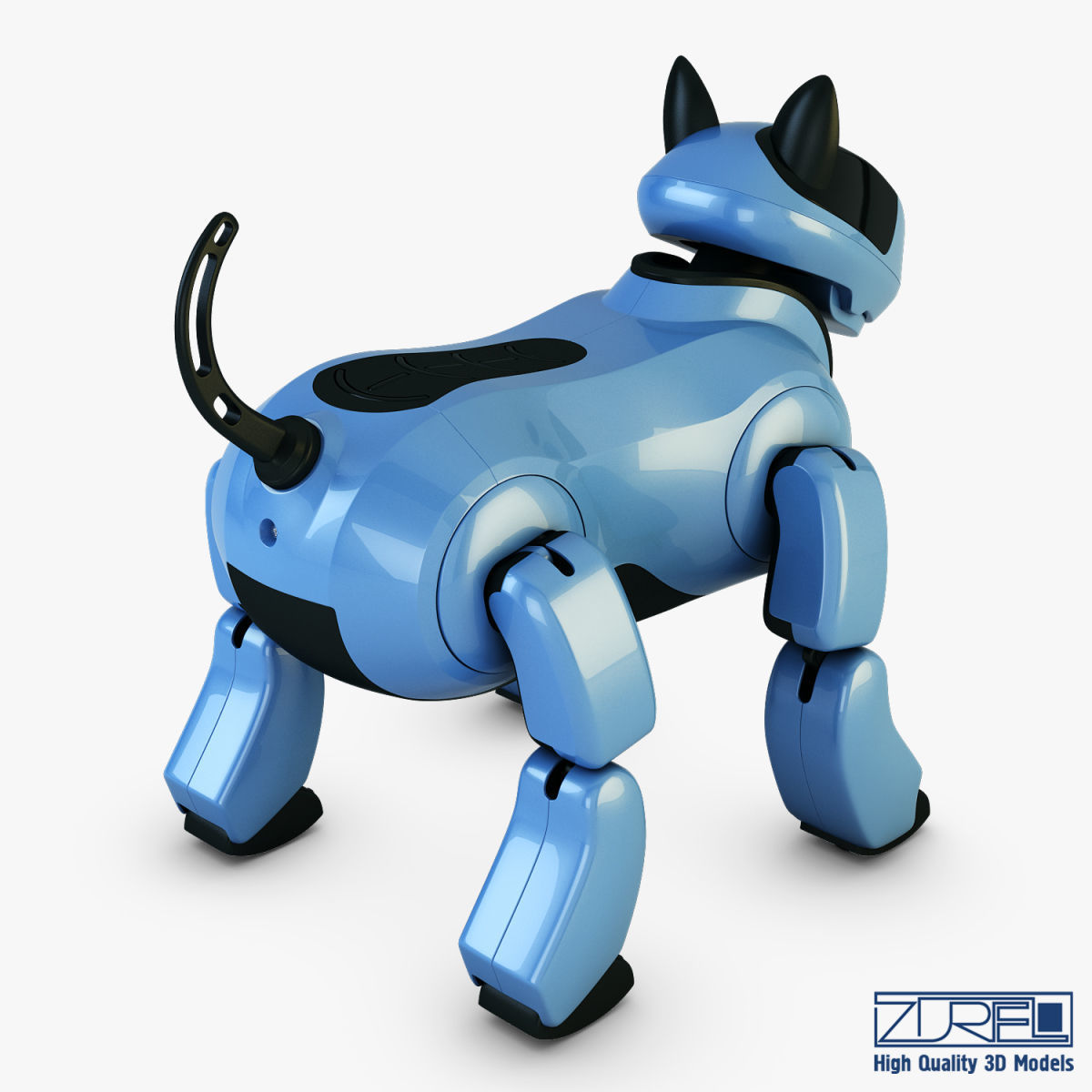Genibo Robot Dog blue 3D model_1