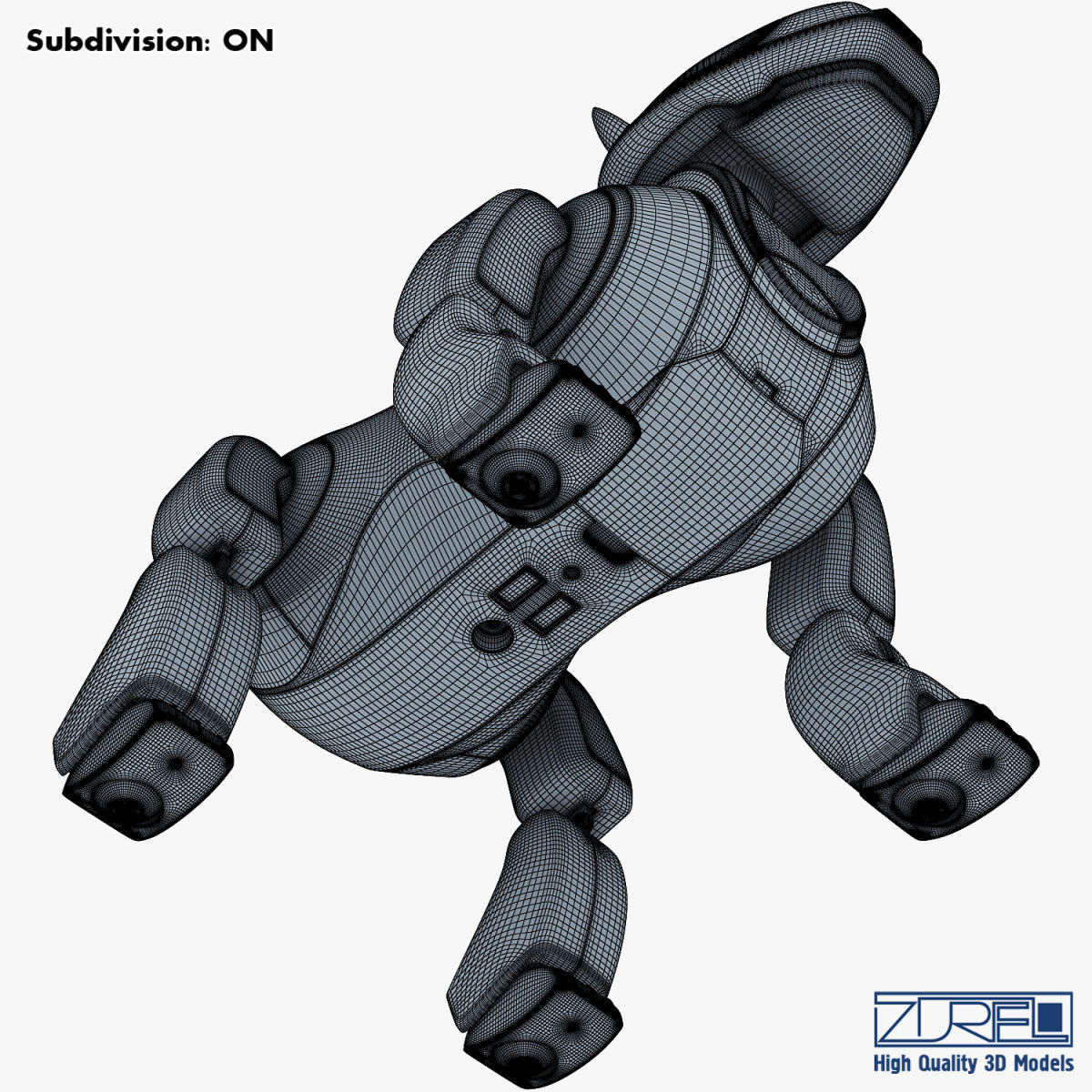 Genibo Robot Dog blue 3D model_28