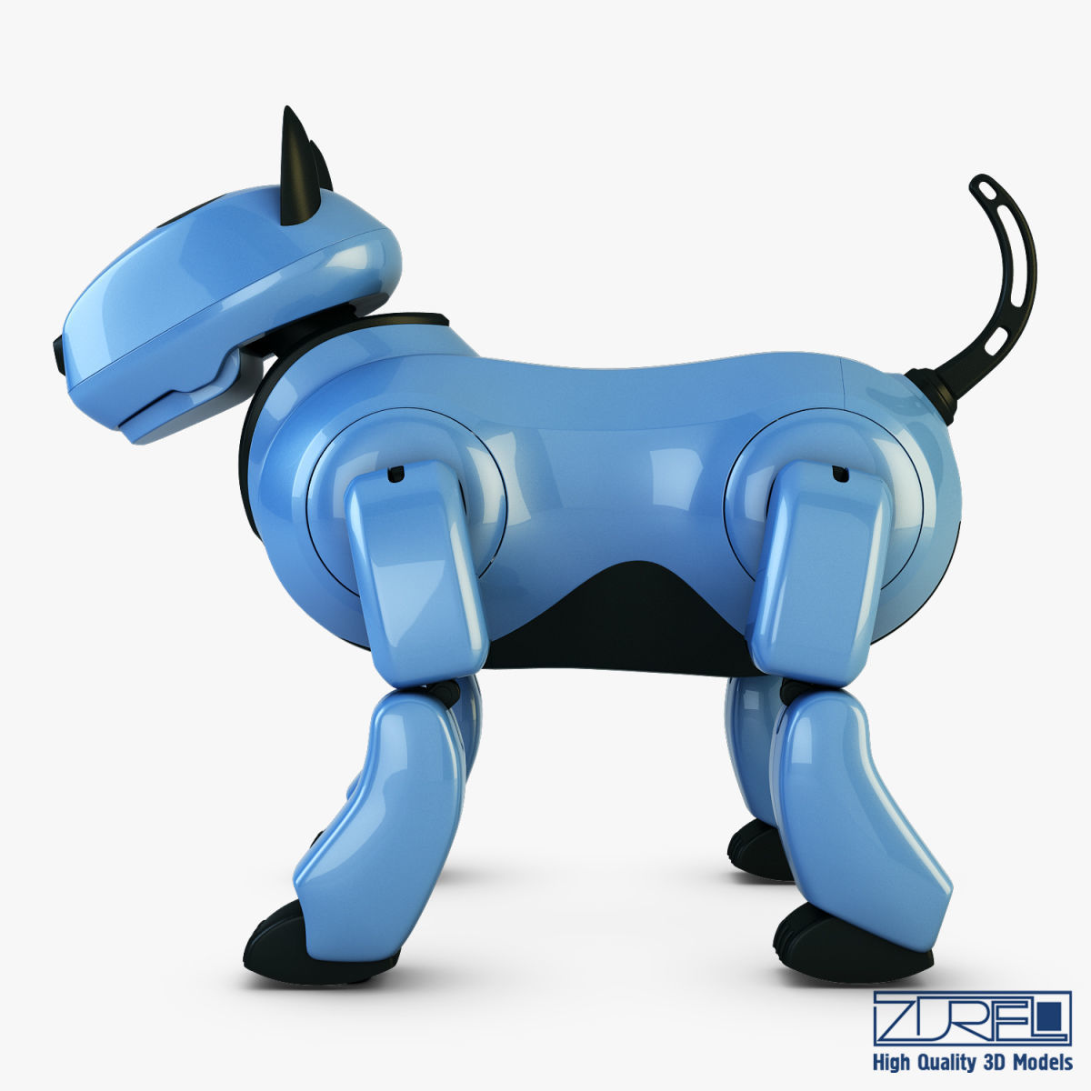 Genibo Robot Dog blue 3D model_12