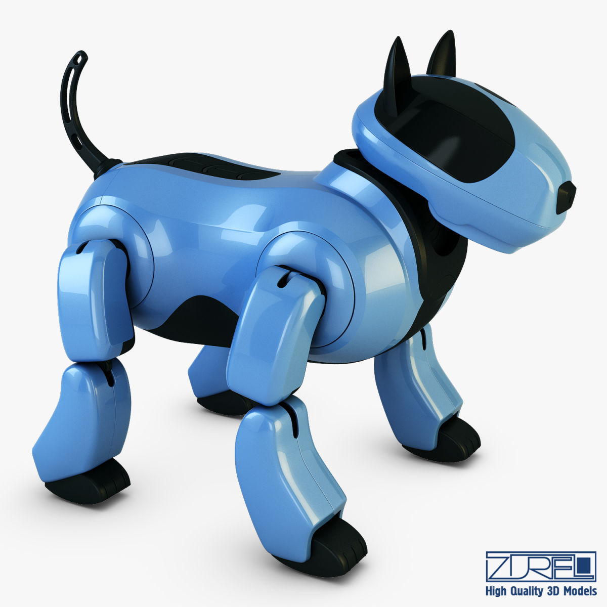 Genibo Robot Dog blue 3D model_6