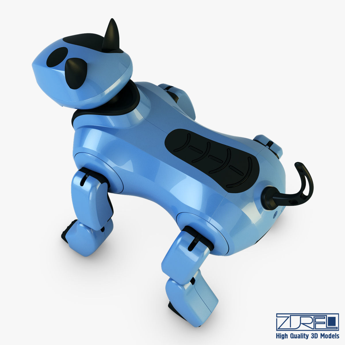Genibo Robot Dog blue 3D model_5