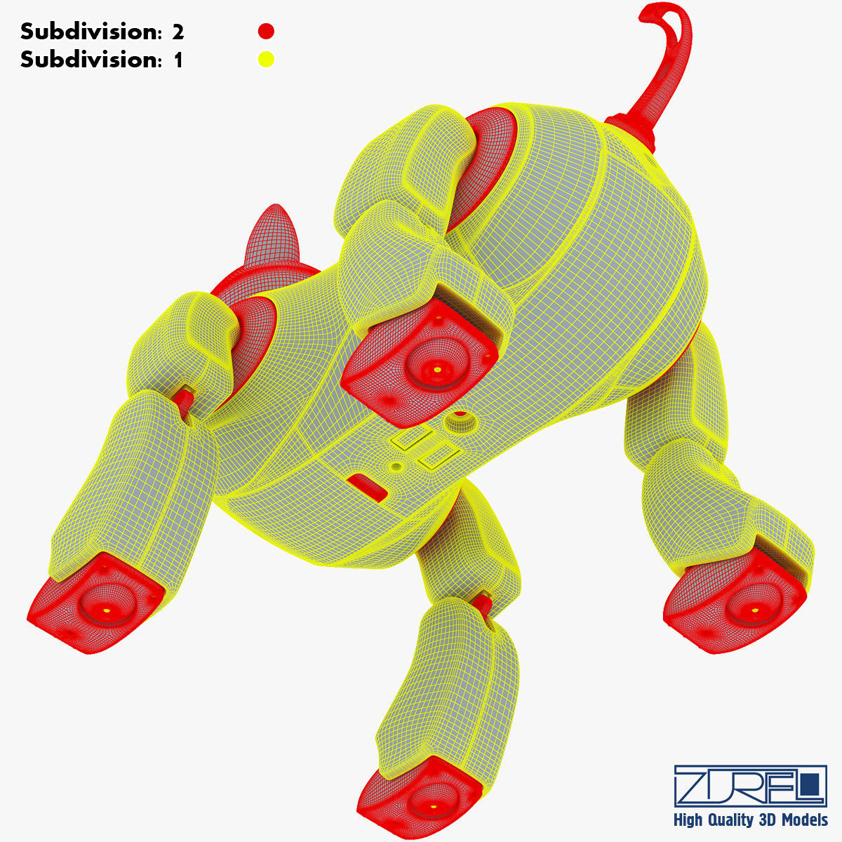 Genibo Robot Dog blue 3D model_47