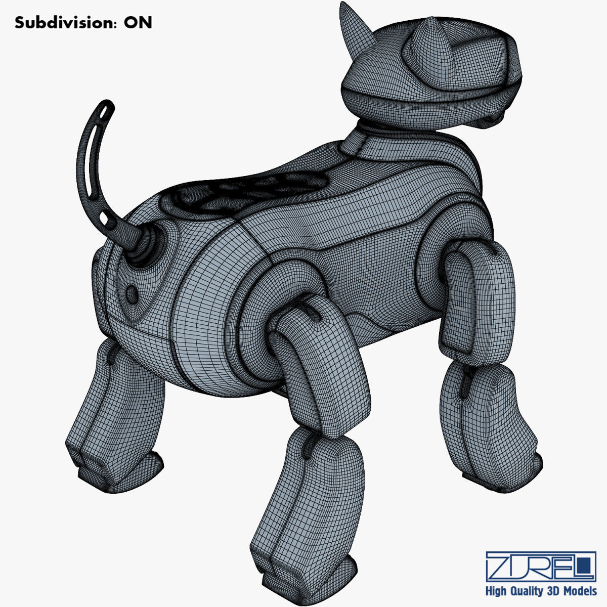 Genibo Robot Dog blue 3D model_24