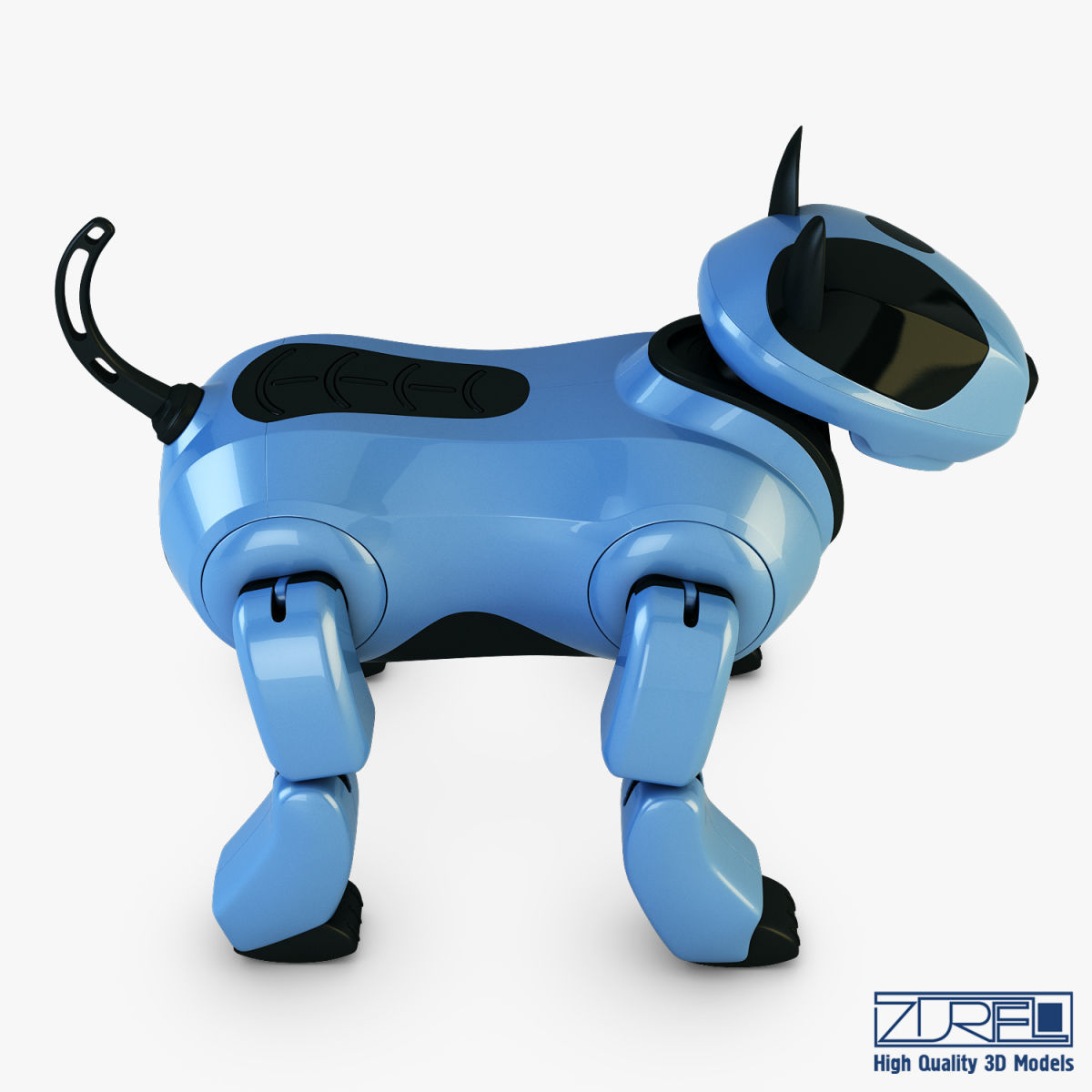 Genibo Robot Dog blue 3D model_11