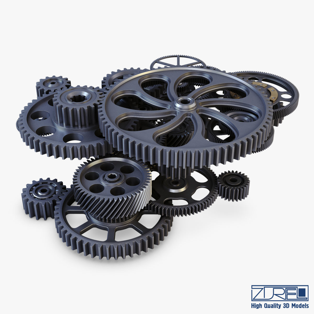 Gear mechanism v 2 3D model_12