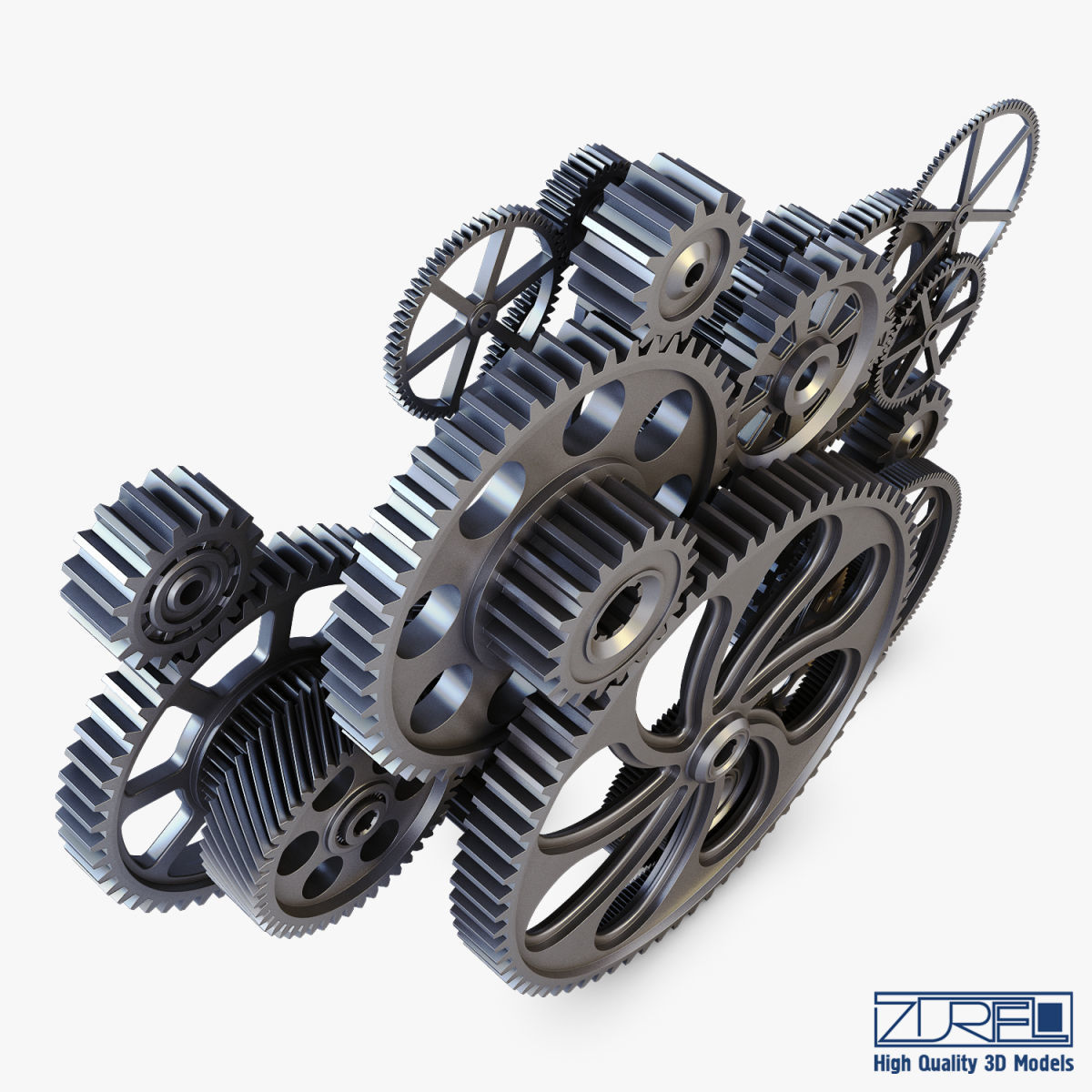 Gear mechanism v 2 3D model_6
