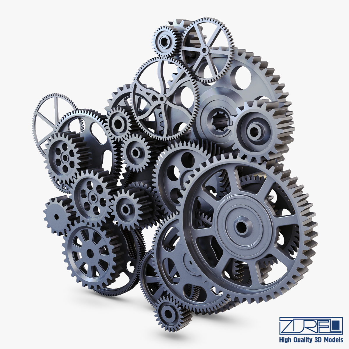 Gear mechanism v 2 3D model_2