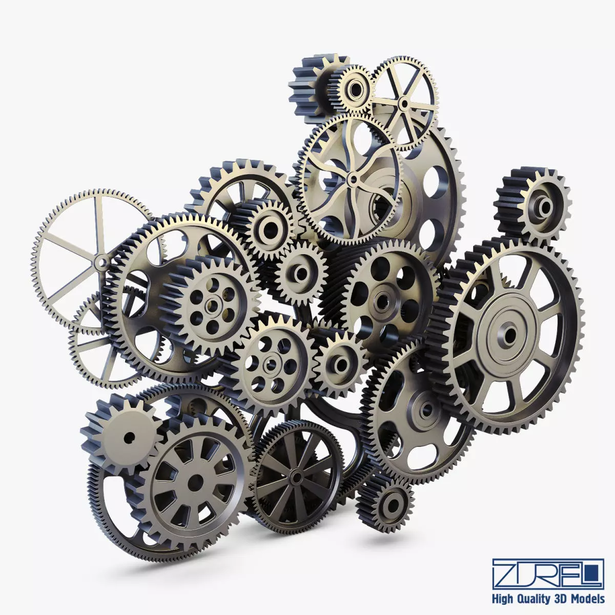 Gear mechanism v 2 3D model_0