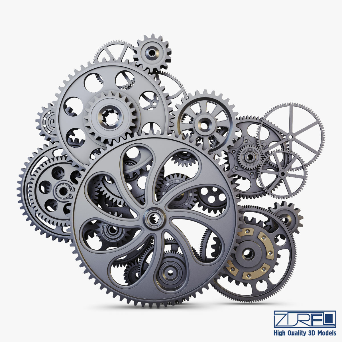 Gear mechanism v 2 3D model_4
