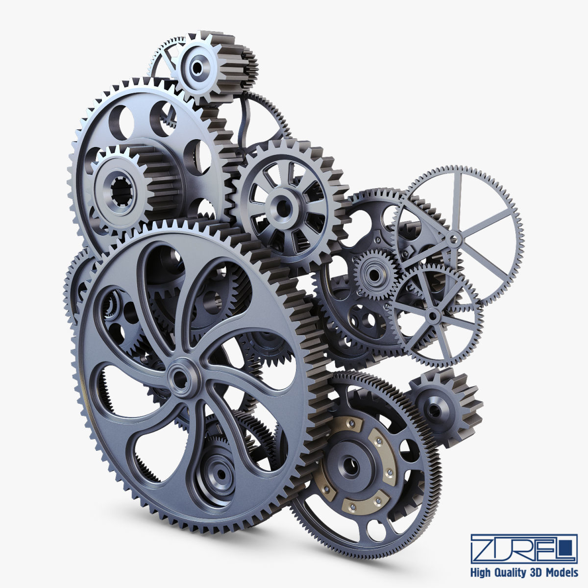 Gear mechanism v 2 3D model_3
