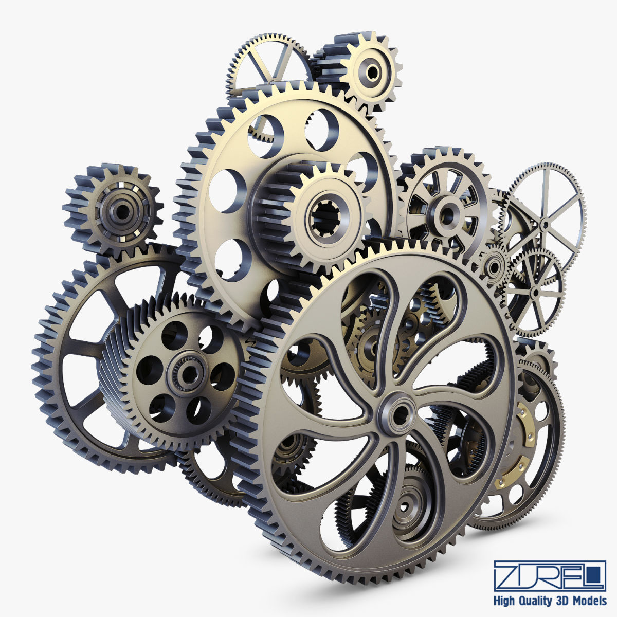 Gear mechanism v 2 3D model_1