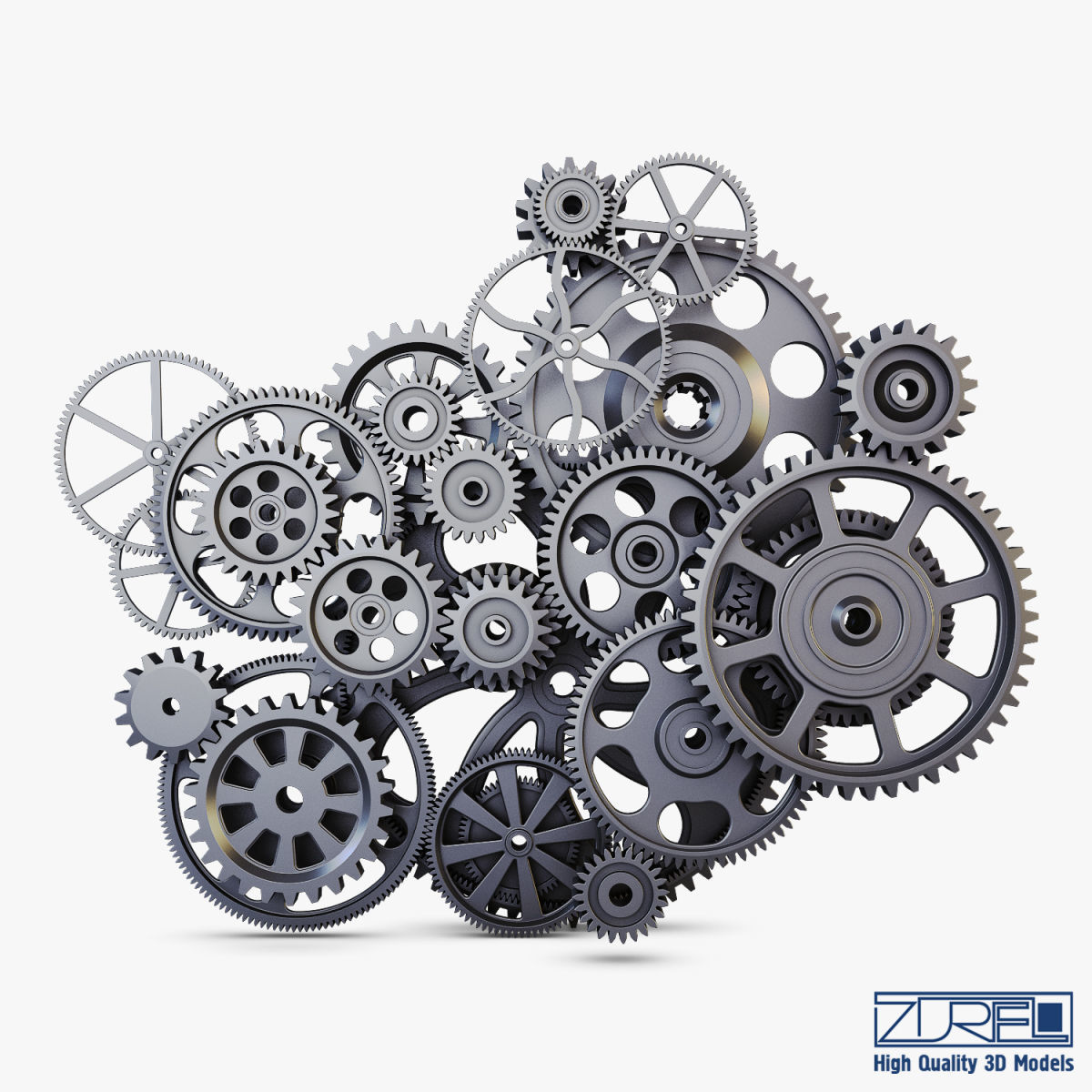 Gear mechanism v 2 3D model_5