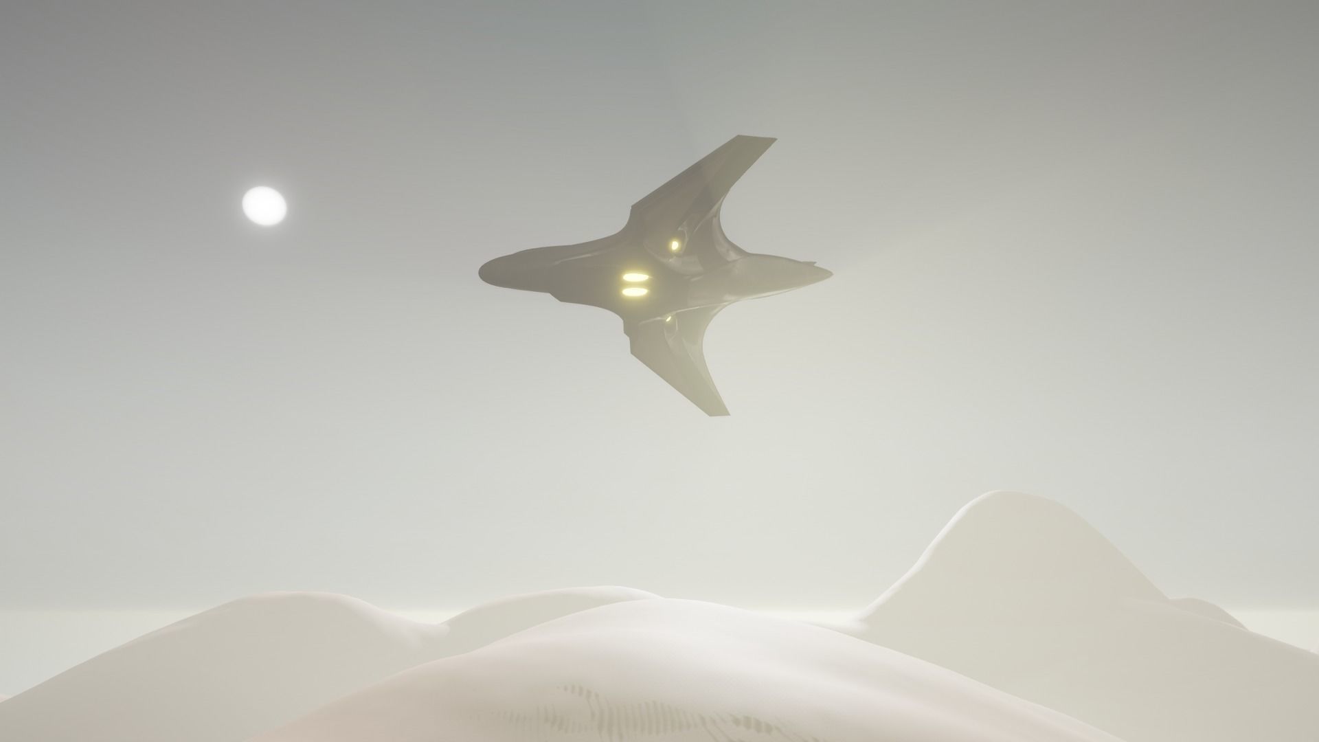 Spacecraft - PBR Game-Ready futuristic jet flying in sky Low-poly 3D model_15