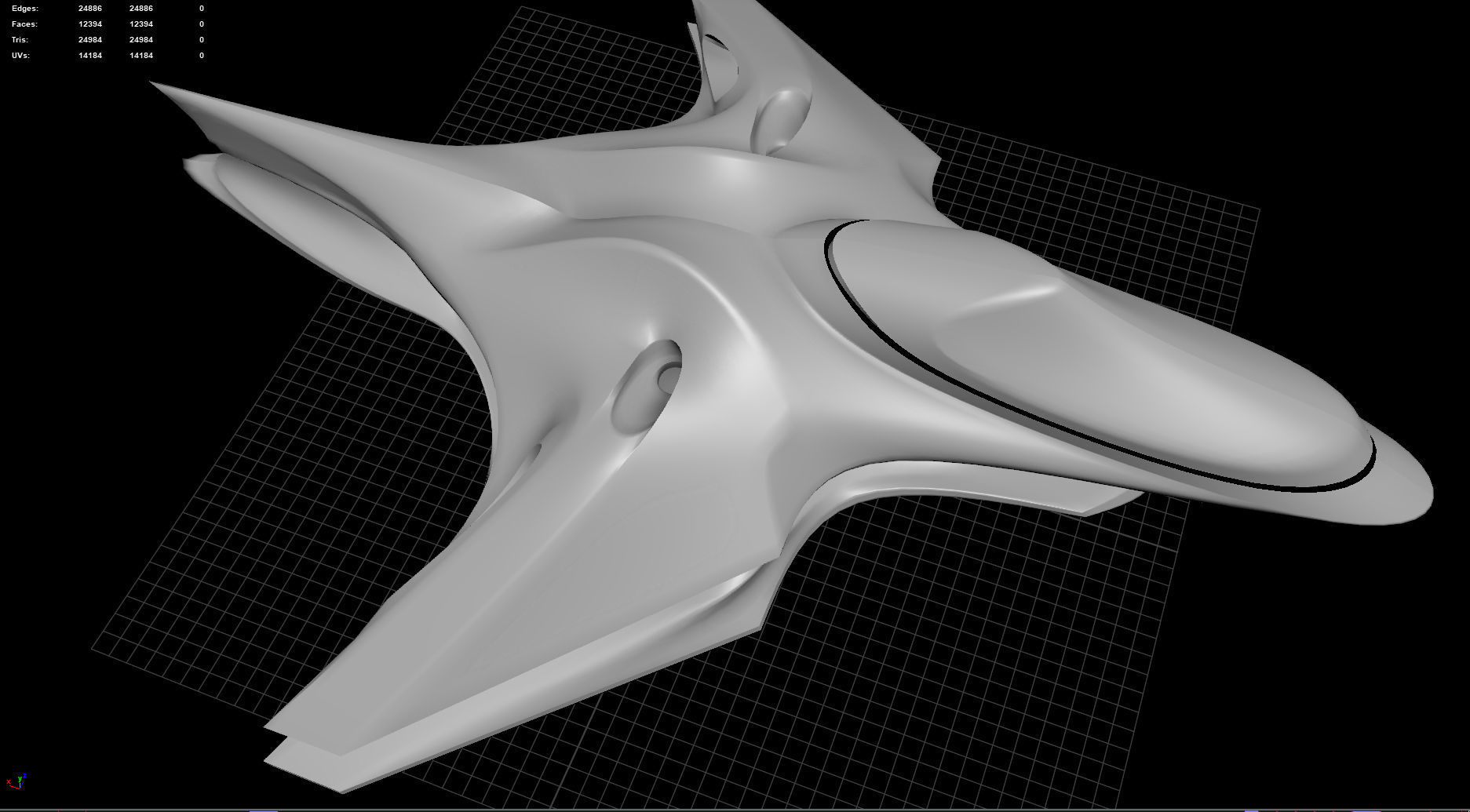 Spacecraft - PBR Game-Ready futuristic jet flying in sky Low-poly 3D model_11