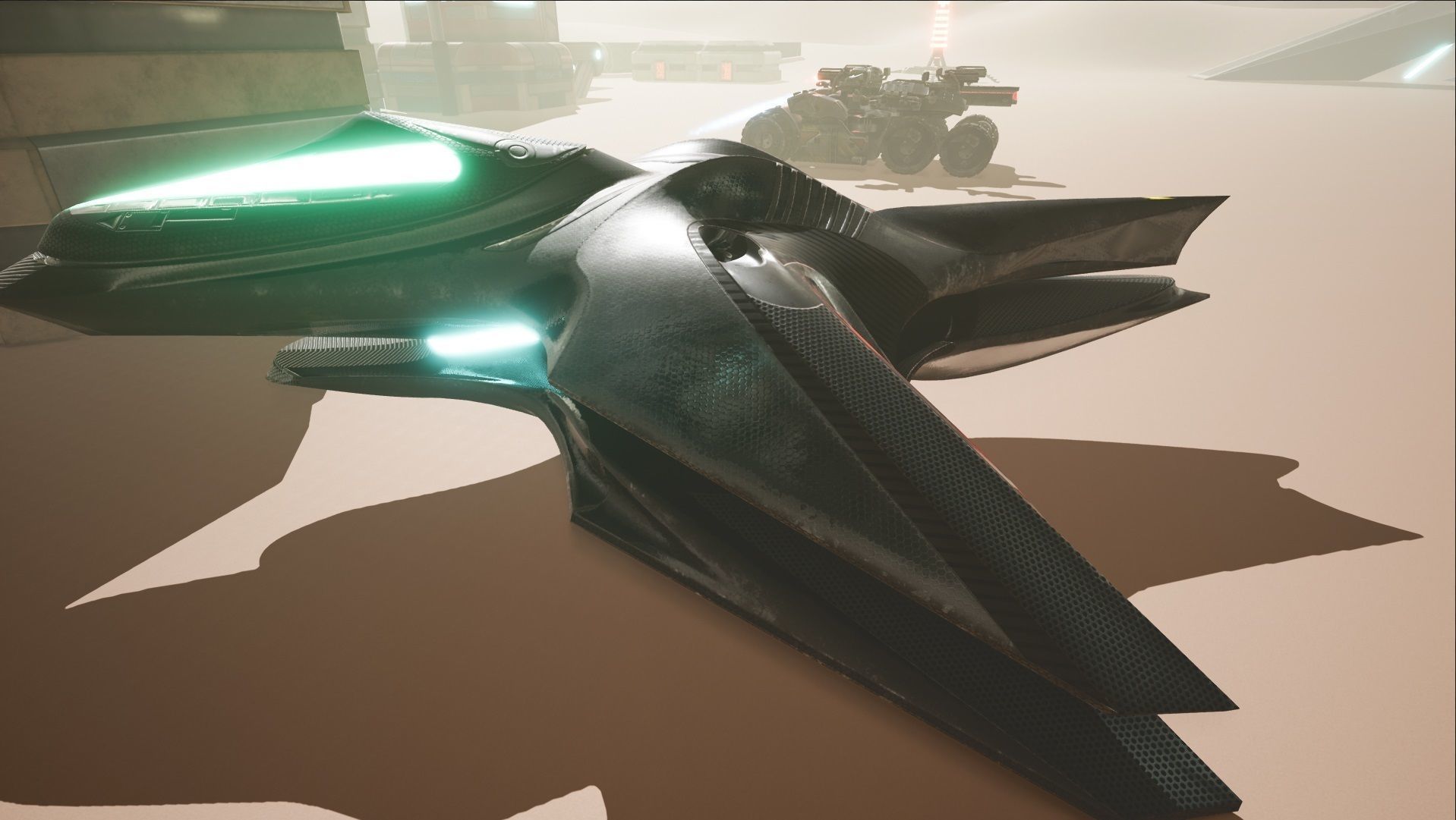 Spacecraft - PBR Game-Ready futuristic jet flying in sky Low-poly 3D model_13