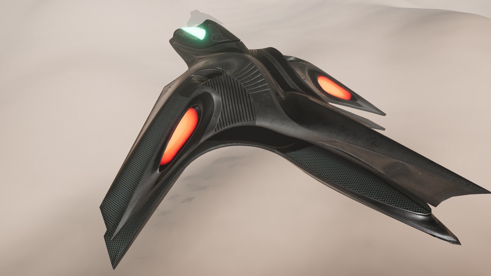 Spacecraft - PBR Game-Ready futuristic jet flying in sky Low-poly 3D model_24